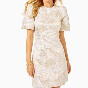 NWT Lilly Pulitzer Gold Metallic Ailani Shift Dress